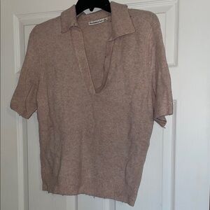 Abercrombie & Fitch V-Neck Sweater in Beige